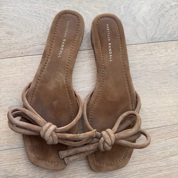 Loeffler Randall Hadley Brown Suede Leather Bow Flat Sandals size 9 - Picture 10 of 10